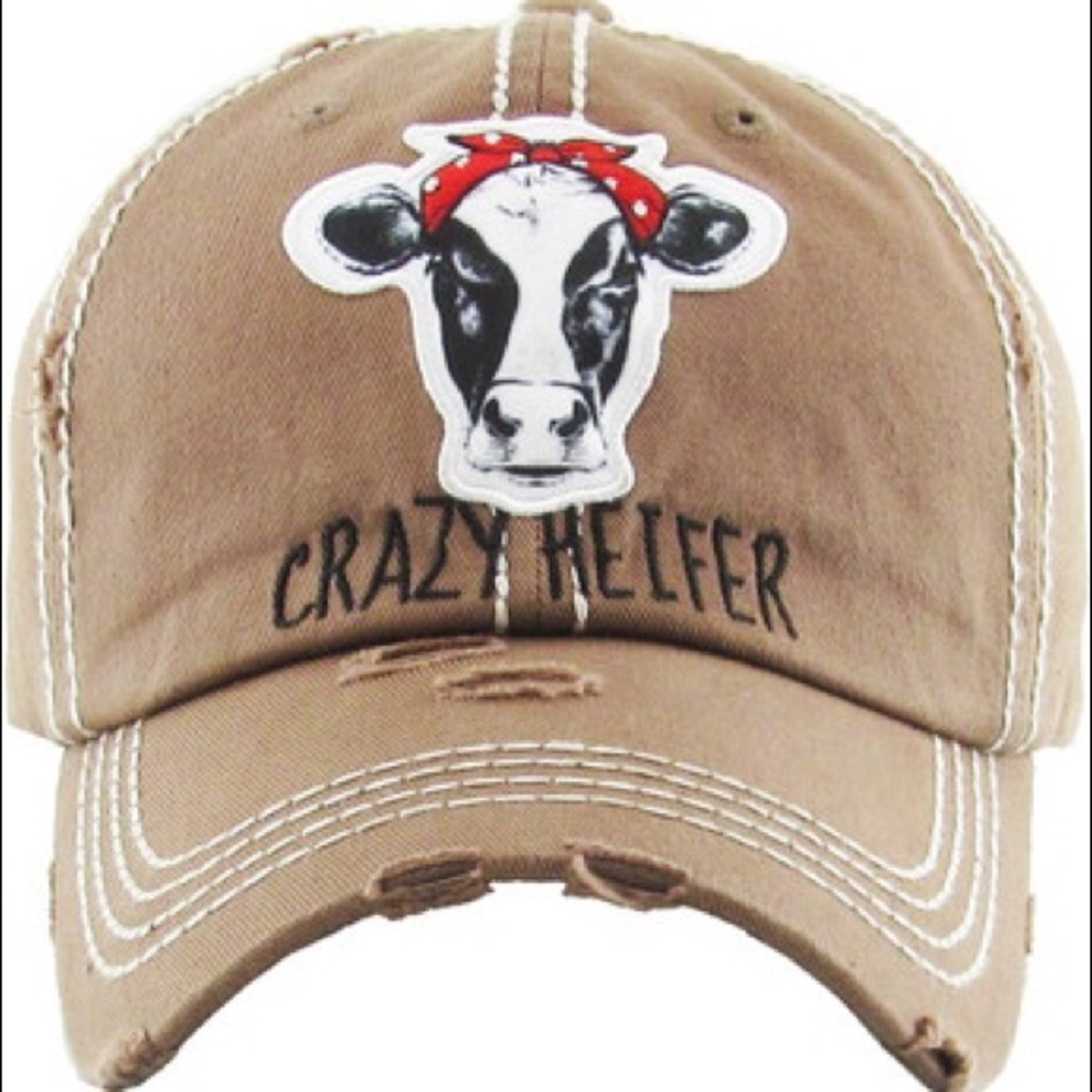CRAZY HEIFER Distressed Vintage Ballcap - Picture 5 of 10